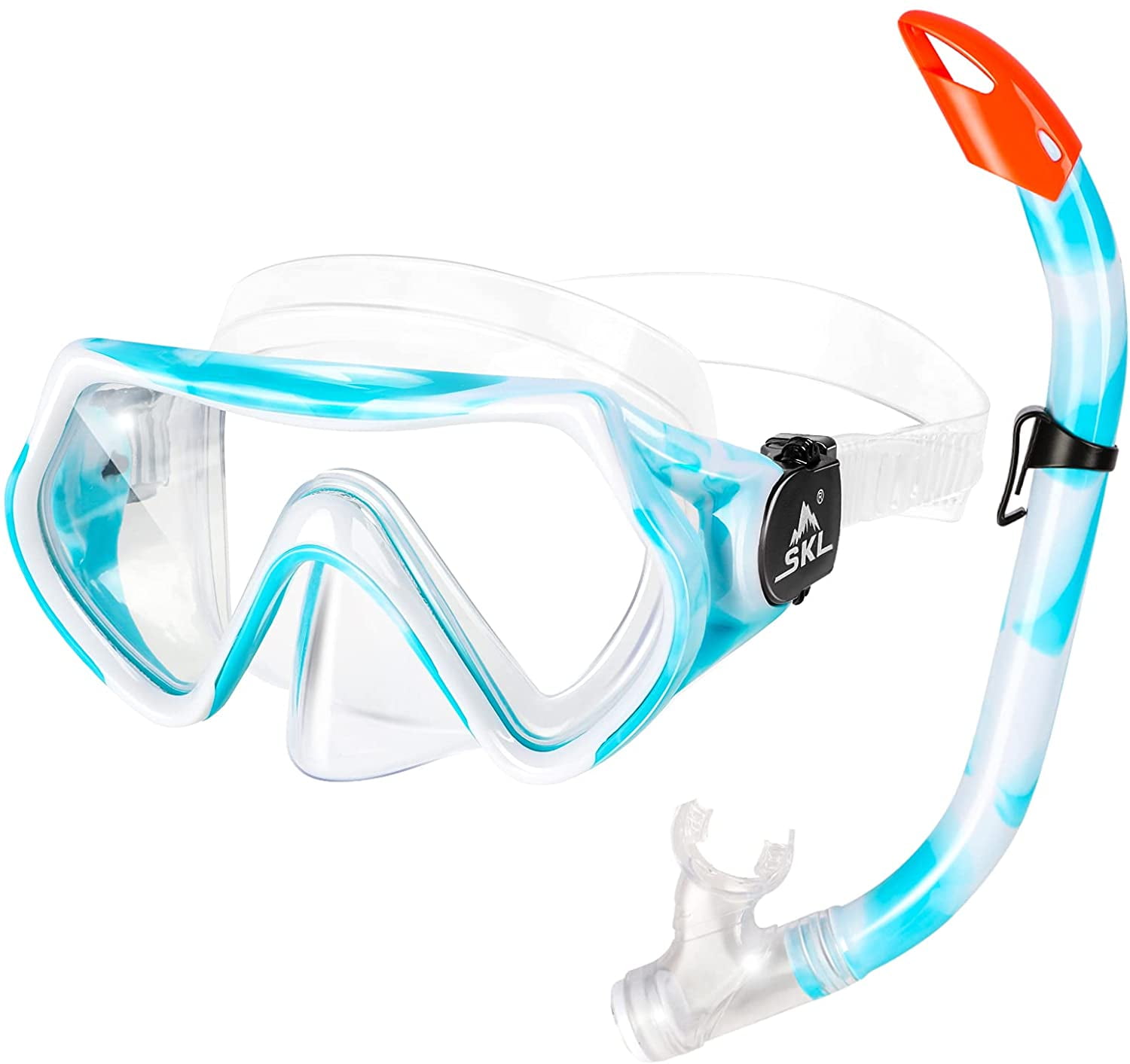 Girls,Anti-Fog and Anti-Leak Swimming Diving Mask Snorkel Glasses for Children 5-12 SKL Kids Snorkel Set,Dry Top Snorkel Mask with Big Eyes for Boys 