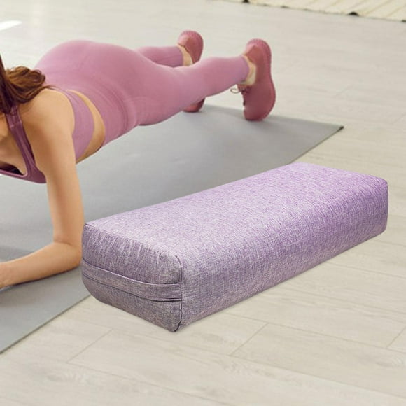DYNWAVECA Yoga Bolster Pillow Yoga Pillow Professional Yoga Accessories Versatile for Poses Modification Yoga Cushion with Carry Handle Violet