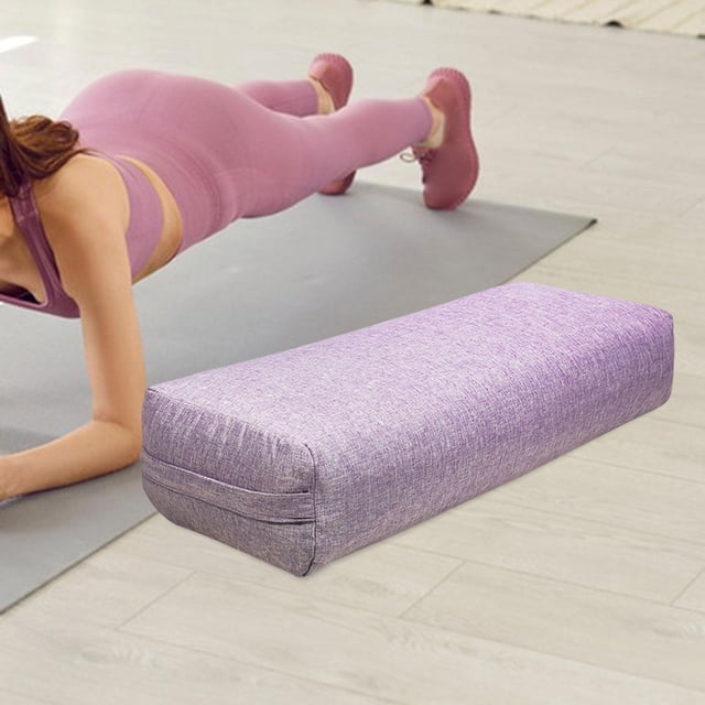 Almohada de refuerzo para yoga, almohada de yoga para apoyo, funda extraíble para mujer fácil de limpiar para mantener el equilibrio con cojín con asa Violeta