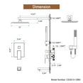 thumbnail image 4 of CASAINC 12 in.Wall-Mounted Square Shower System with Bathtub Faucet and Handheld Sprayer, Brushed Nickel, 4 of 11