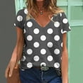 thumbnail image 2 of Drses Women's Tops Cute Summer Tops for Women Polka Dots V Neck Short Sleeve Blouse Comfy Casual Regular Fit T Shirts Trendy Clothes, 2 of 5