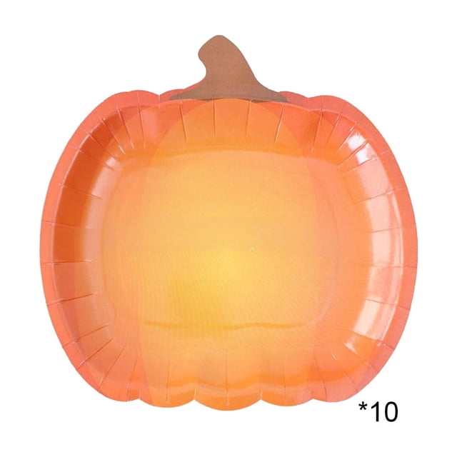 10-Pack Pumpkin Disposable Paper Plates 9-Inch Party Dessert Disposable Tableware for Festive Events