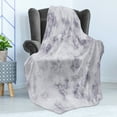 thumbnail image 4 of Marble Print Soft Flannel Fleece Throw Blanket, Granite Surface Pattern Stormy Details Natural Mineral Formation, Cozy Plush for Indoor and Outdoor Use, 60" x 80", Pale Grey Dust, by Ambesonne, 4 of 5