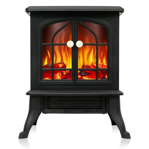1500W/750W Electric Fireplace Heater, Infrared Electric Fireplace with Realistic 3D Flame Effect, Electric Heater with Overheat Protection for Home Bedroom Office