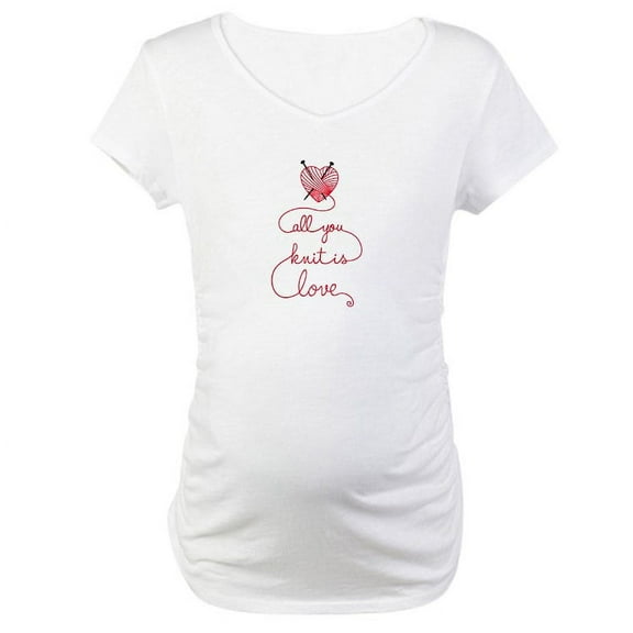 CafePress - All You Knit Is Love Maternity T Shirt - Cotton Maternity T-shirt, Cute & Funny Pregnancy Tee