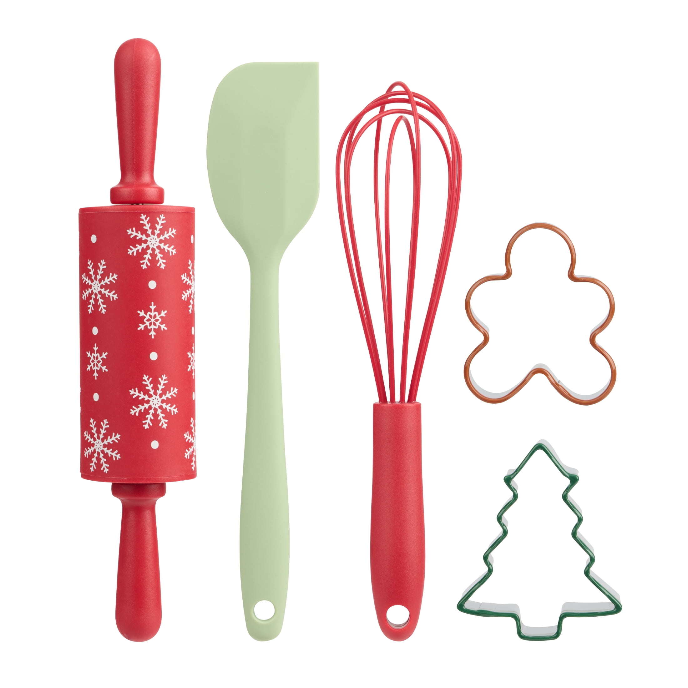 Ensemble d’outils à pâtisserie 5 pièces Holiday Time, Rouge, Blanc, Vert