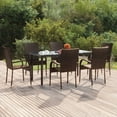 thumbnail image 1 of vidaXL 7 Piece Garden Dining Set Brown Poly Rattan, 1 of 5