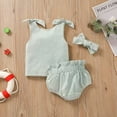 thumbnail image 2 of Ensemble pour Bébé Fille : Camisole Sans Manches à Nouer, Bloomer et Bandeau, 2 of 6