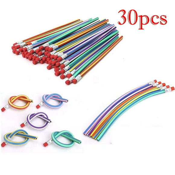 Agiferg Crayon Magique Courbé Doux à Rayures Colorées pour Enfants 30 Pcs