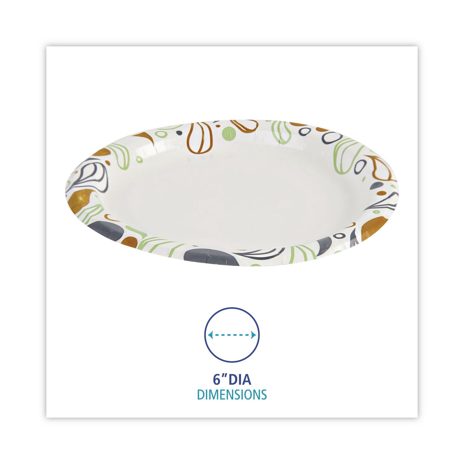 Boardwalk Deerfield 6 Inch Printed Paper Plates, 1000 Count
