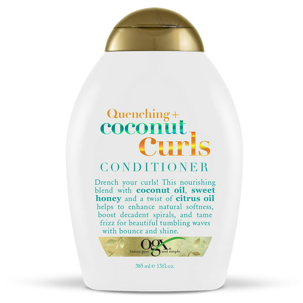 Ogx Quenching Coconut Curls Curl Defining Conditioner Nourishing Curly Hair Conditioner With Coconut Oil Citrus Oil Honey Paraben Free With Sulfate Free Surfactants 13 Fl Oz Walmart Com Walmart Com