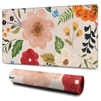 Long Mouse Pads for Desk,Bright Pioneer Flower Desk Mats on Top Of Desks, Desk Mouse Pad Extra Large with 3mm Non-Slip Base and Stitched Edge for Gaming,Office,Work,Home 47.3"x23.6"