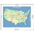 thumbnail image 5 of Art.com Usa Map With Names Of States And Cities Art Print by IndianSummer, White Frame Wall Art, 29" x 23", 5 of 5