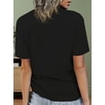 thumbnail image 2 of Camiseta estampada 100 % algodón para mujer, de manga corta y cuello redondo, para uso diario informal, 1 pieza, camiseta de ocio., 2 of 6