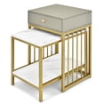 thumbnail image 5 of Costway Set de 2 mesas bajas de nido con cajón y repisa, set mesitas de sofá compactas 2 en 1 con estructura en acero, mesitas modernas para salón dormitorio balcón y oficina, 5 of 5