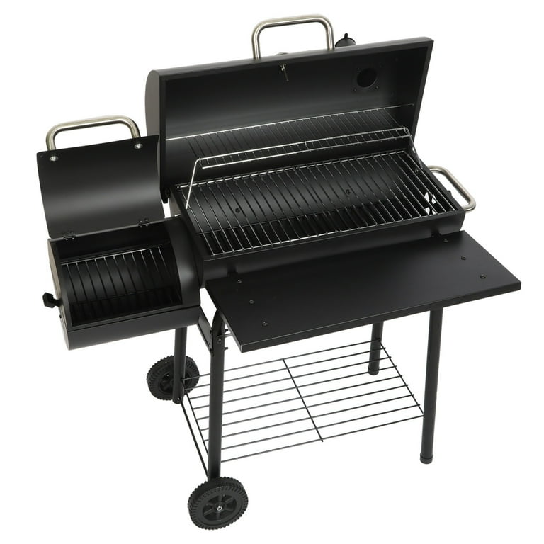 Charcoal Offset Smoker Grill - Family-Size 4-6 Person BBQ