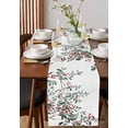 thumbnail image 4 of Christmas Botanical Burlap-Cotton Table Runner 70 Inches Long,Xmas Berry Watercolor Green Botanical Farmhouse Table Runners,Outdoor Dining Tablecloths Decor for Baby Shower Party Wedding 13x70, 4 of 9