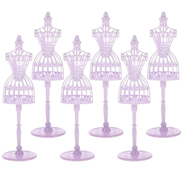 6 piezas de vestir de muñecas de muñeca titulares de soporte de muñecas maniquí mini ropa de muñeca