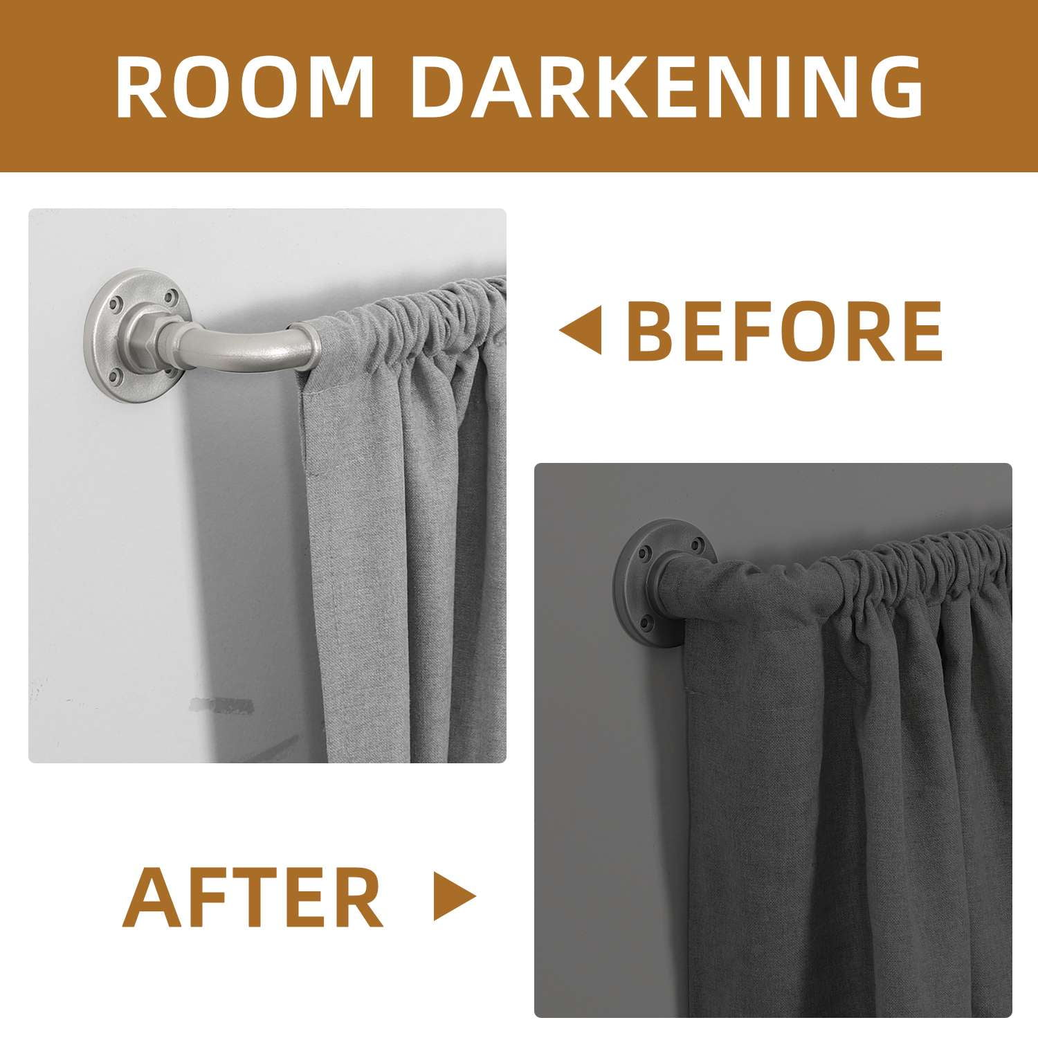Turquoize Adjustable Spliced Industrial Pipe Single Curtain Rods for Bedroom Diameter 0.75,16.2-90.6",Nickel
