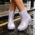 thumbnail image 4 of XUNKUSGA Womens Rain Boots Waterproof Anti-Slip Ankle Rain Boots Fashion Polka Dot Pull On Short Rain Boots for Daily Rainy Wear,8.5, 4 of 6