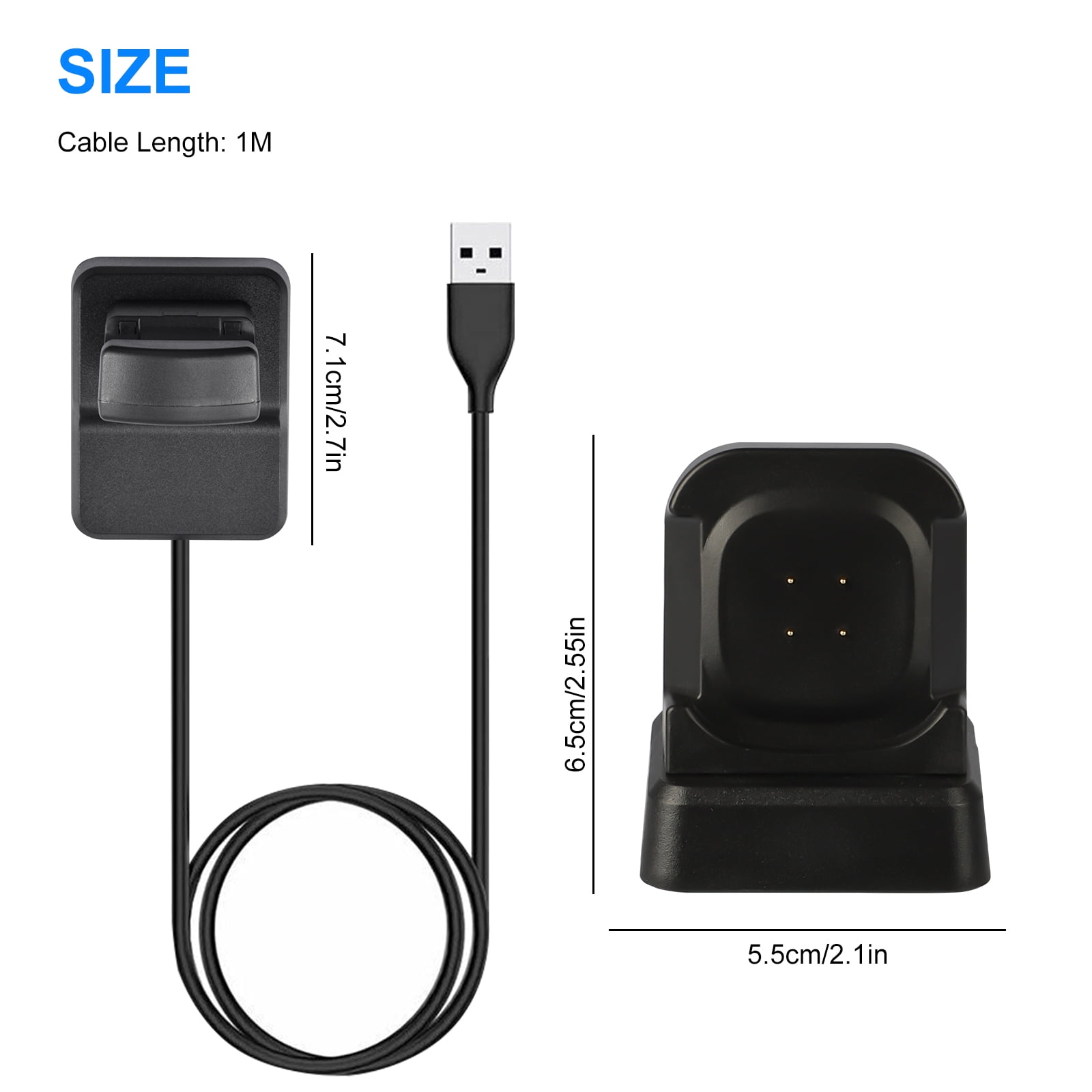 pence solidaritet mister temperamentet Charger Fit for Fitbit Sense Watch, EEEkit Replacement USB Charging Cable  Cord Stand Compatible with Fitbit Sense Versa 3 Smart Watch - Walmart.com