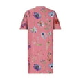 thumbnail image 4 of Sakmal Dresses for Women with Pocket Floral Orange Oversized Short Sleeve Mid-Length Shift Dress, 4 of 5