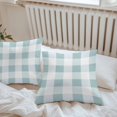 thumbnail image 6 of Aqua White Buffalo Check Throw Pillow Covers 18x18 Inch Set of 2, Farmhouse Plaid Modern Geometric Waterproof Outdoor Pillow Covers, Decorative Cushion Pillowcases for Couch, Sofa, Bed, Garden, Patio, 6 of 9