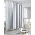 thumbnail image 3 of Navy Blue Striped Stall Shower Curtain, Waterproof Shower Curtains for Bathroom, Navy Blue White Stripes Farmhouse Washable Fabric Cloth Bath Curtain for Bathtub Decoration with Hooks 36x72 Inches, 3 of 6