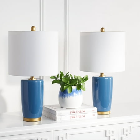 UPC 195058000086 product image for Safavieh Halsor 25.25 in. Mid-Century Table Lamp, Blue, Set of 2 | upcitemdb.com