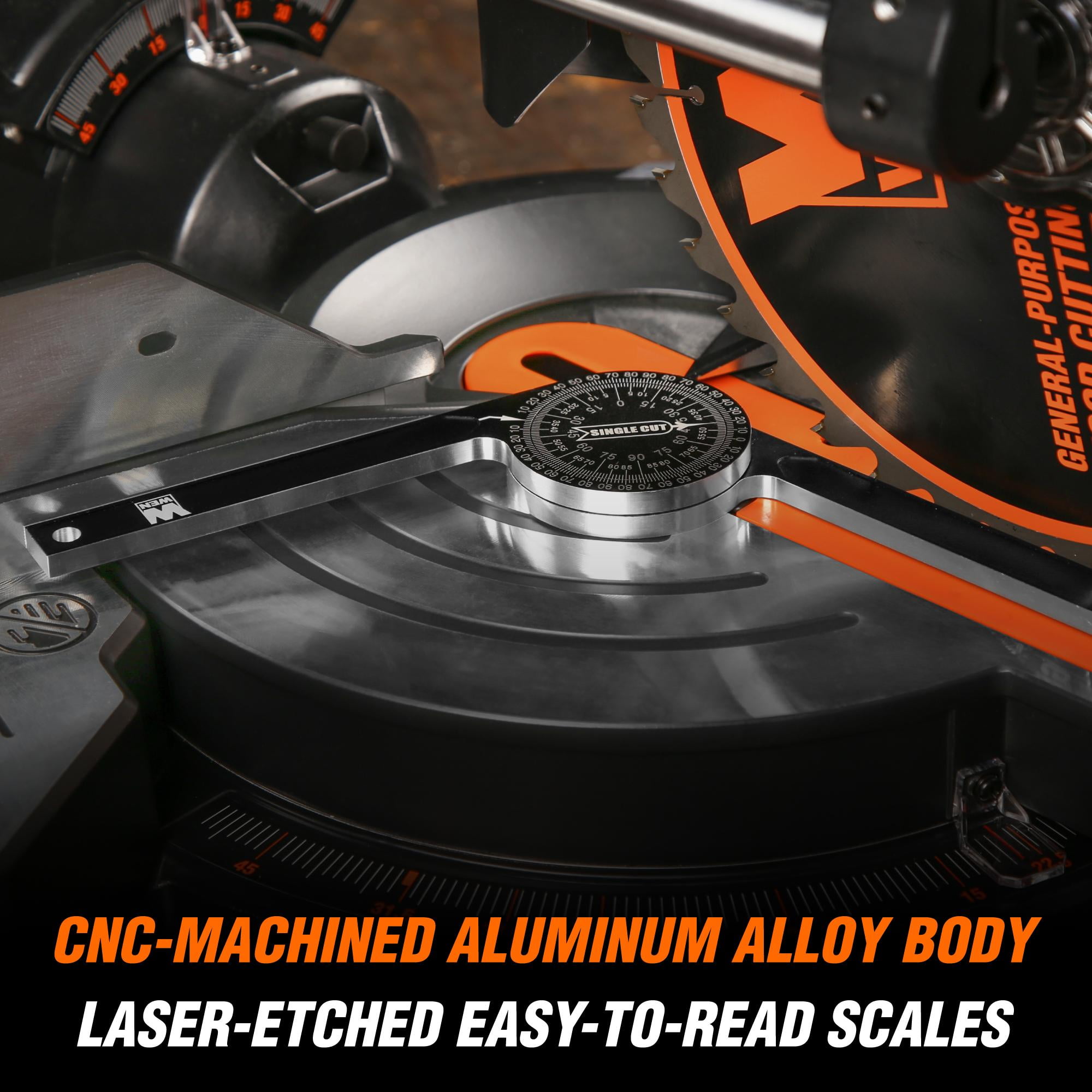 WEN 7.25-Inch Aluminum Alloy Miter Saw Protractor with Laser-Engraved Scales, ME175P