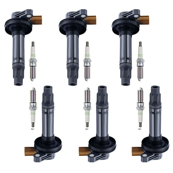 Set of 6 ISA Ignition Coils and NGK Platinum Spark Plugs Compatible with 2013-2019 Ford Police Interceptor Sedan 3.5L V6 Replacement for UF646