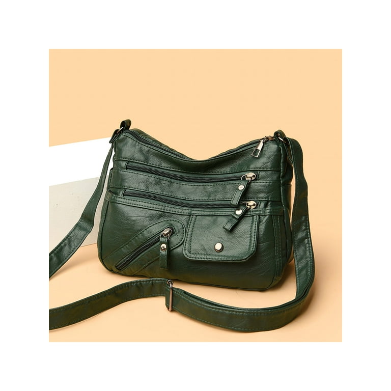 Small Leather Women's Crossbody Bags Shoulder Bags for Women, Green