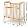 thumbnail image 2 of Foundations Serenity SafeReach Lit de Bébé Compact en Bois avec Roulettes de Qualité Commerciale, Panneaux d'Extrémité Transparents pour Visibilité Enfant, Inclut Matelas en Mousse de 3” (Naturel), 2 of 9