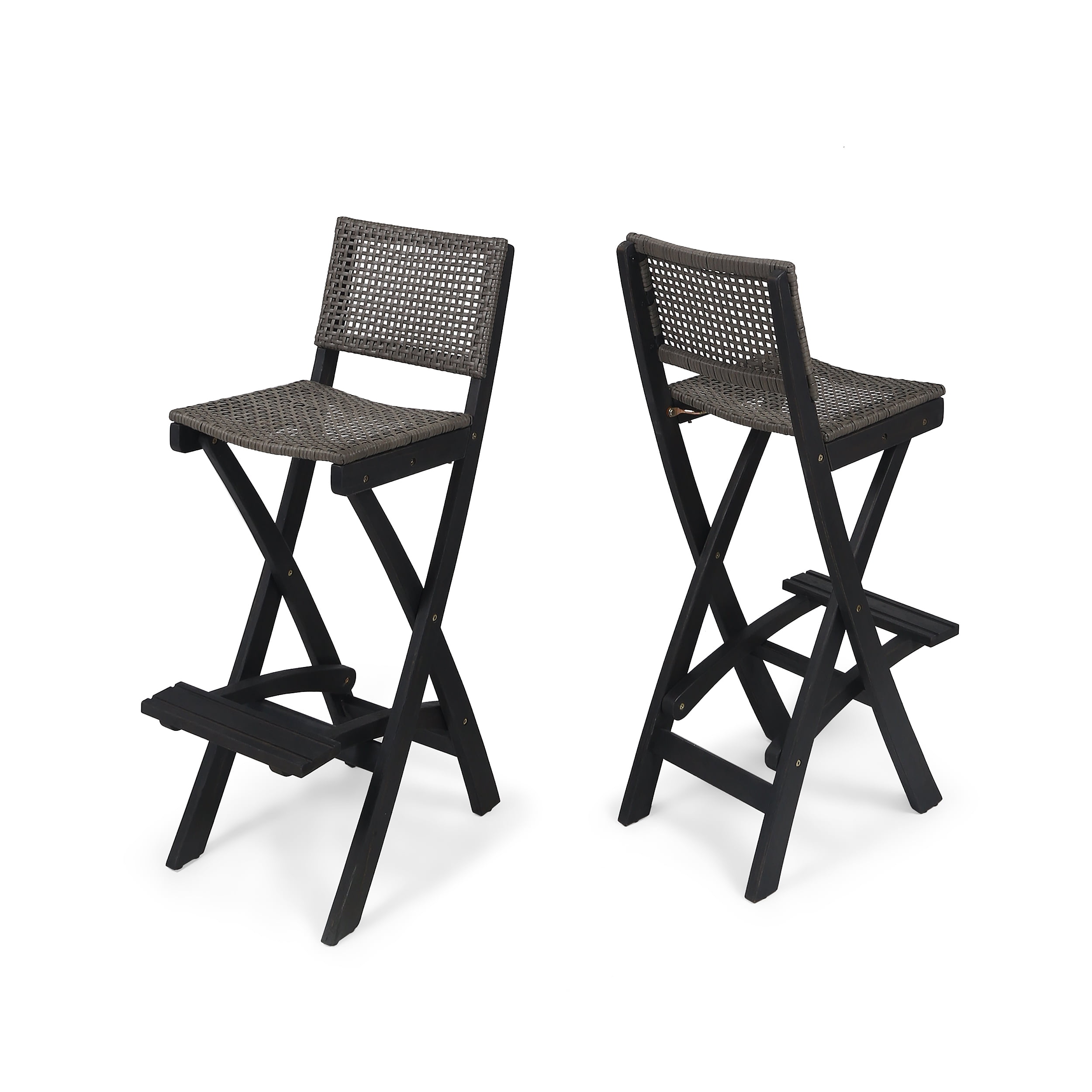 dark brown metal folding chairs