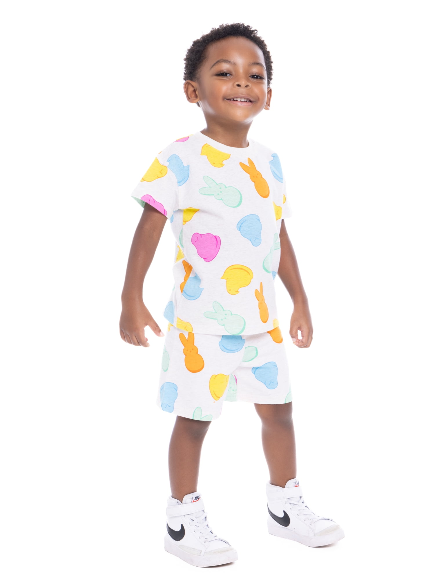 Peeps Toddler Easter Allover Print Tee and Shorts Set, 2-Piece, Sizes 12 Months-5T