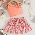 thumbnail image 2 of Toddler Baby Girl Summer Clothes Flower Embroidery Sleeveless Smocked Tops and Shorts Set Cute Two Piece Outfit Girls Summer Set 1-4 Years,2-3 Years, 2 of 6