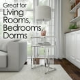 thumbnail image 6 of Lavish Home 2-Tier C-Shaped Side Table with Chrome Metal Finish (White), 6 of 8