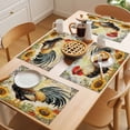 thumbnail image 5 of Placemat Set of 4 Watercolor Rooster Sunflower Placemats for Dining Table Floral Leaves Washable Table Mats for Kitchen and Party Decor Indoor & Outdoor Use, 5 of 8