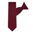 thumbnail image 3 of Jacob Alexander 14 inch Boys Ties - Clip On Neckties for Kids Formal Wedding Graduation School Uniforms - Burgundy, 3 of 7