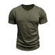 thumbnail image 1 of Blusas y camisas de manga corta con cuello en V para hombre, blusas casuales de moda con cuello en V, color liso, de manga corta, blusas, camisas, blusas para hombre, 1 of 7