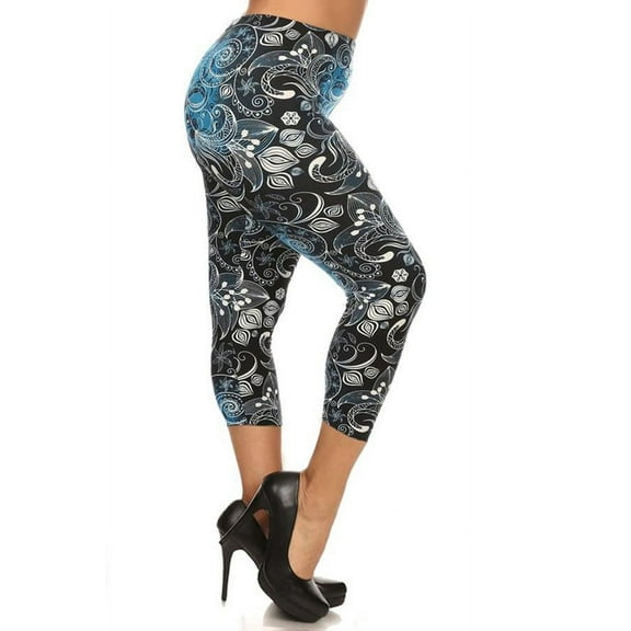 Womens Plus Size Panda Capri Leggings (One Size Plus)