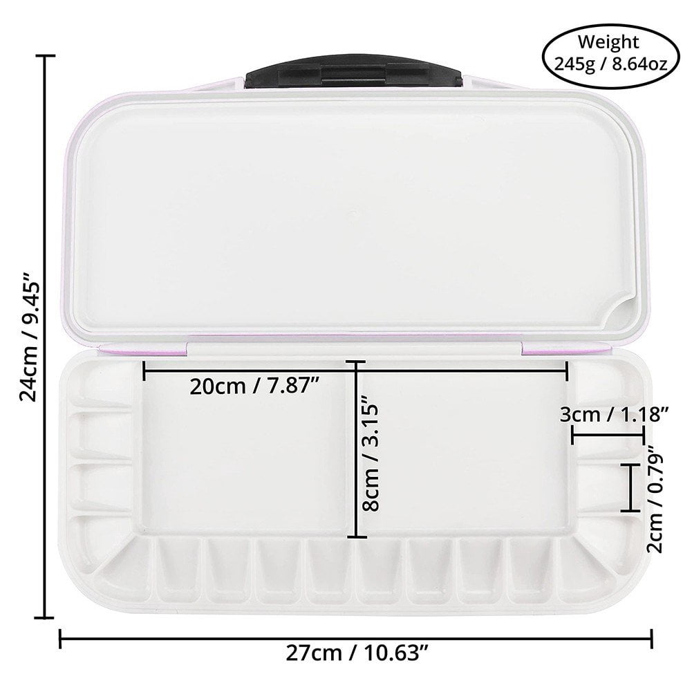 18 Wells Paint Storage Box, Empty Watercolor Palette Folding Paint Case With Cover Painting Palette For Watercolor Gouache Acrylic