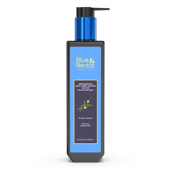 Blue Nectar Hair and Healthy Scalp Cleanser Shampoo for damaged hair (10 Herbs, 6.76 Fl oz)