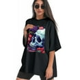 thumbnail image 4 of Plus Size Shirt for Women Black Tops for Women Short Sleeves Shirt for Women Skull T Shirt Crewneck Shirt for Women S, 4 of 5