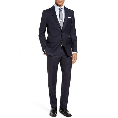 LN LUCIANO NATAZZI Two Piece Men's Two Button Suit Modern Fit Narrow Stripe Navy Stripe