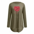 thumbnail image 4 of Pompotops Mode T-Shirt Décontracté à Manches Longues Col Rond Imprimé Blouse Tops Liquidation, 4 of 4