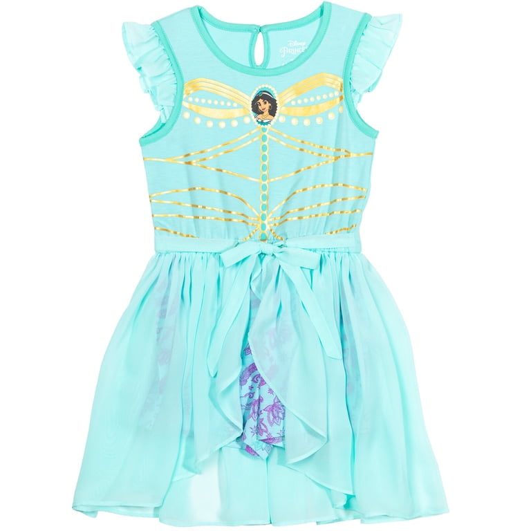 strapless open back dress Posh Peanut Girl's Disney Tiana Twirl Dress in Green, 10Y-12Y, Viscose from Bamboo main image 1