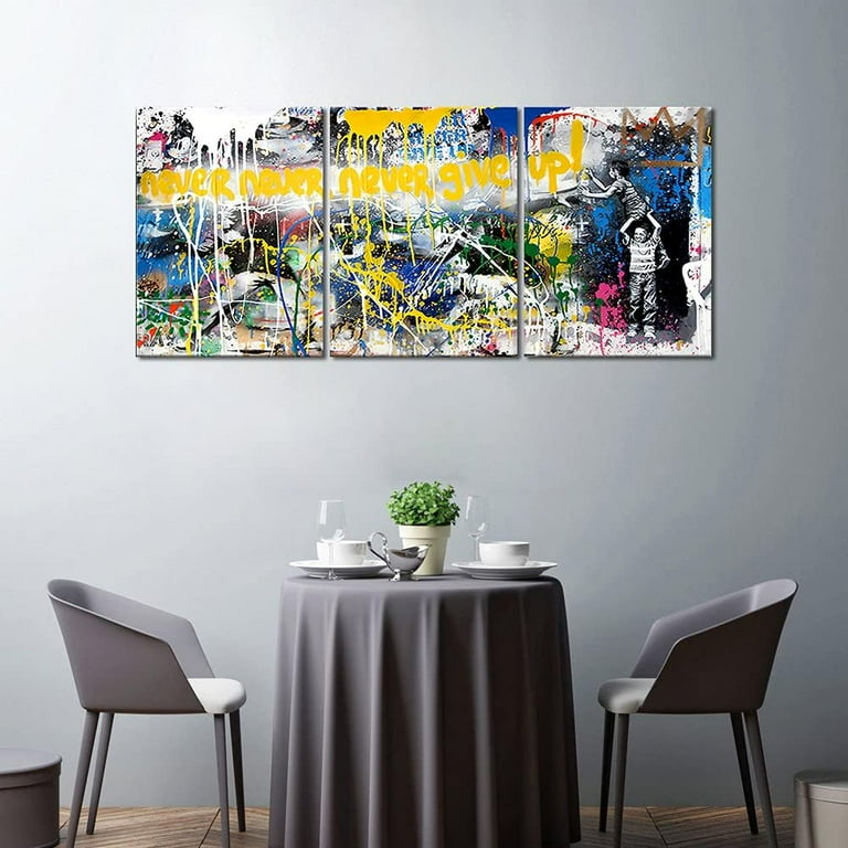 Street Graffiti Canvas Wall Art — 3-Piece Framed Inspirational Prints