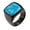 Black Blue, variant on Men's Stainless Steel Vintage Square Black Onyx High Polish Band Ring Black Size 6