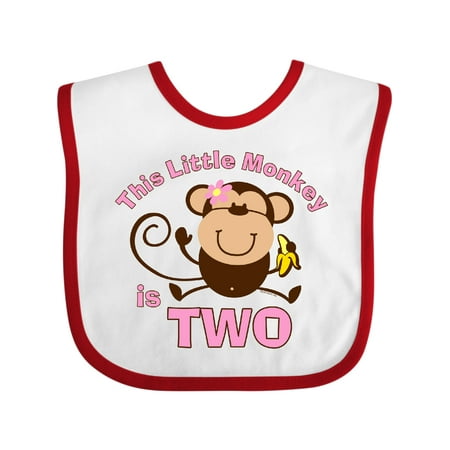 

Inktastic Little Monkey Girl 2nd Birthday Gift Baby Girl Bib